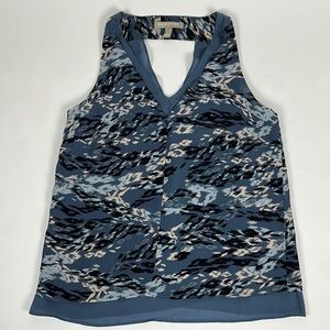 Banana Republic sleeveless blue patterned blouse shirt - size extra-small petite